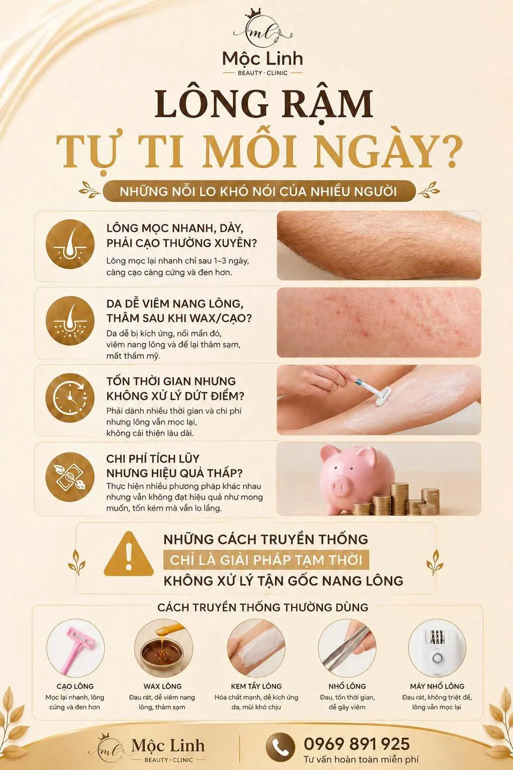 Triệt lông có đau không tại Thẩm Mỹ Mộc Linh Hải Phòng